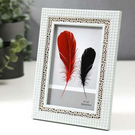 Photo frame plastic 10x15 cm "Mosaic and gold mica" 18.5x13.8 cm-1
