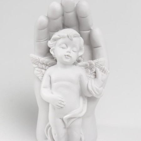 Suvenir Polystone "Snowty Angel leaned against his palm" 9x4.5x3.5 cm-4