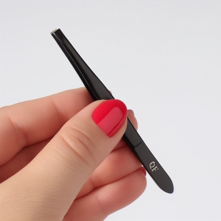 Pinzet "Premium" straight, narrow, 9 × 0.6 cm, on the blister, black color-9