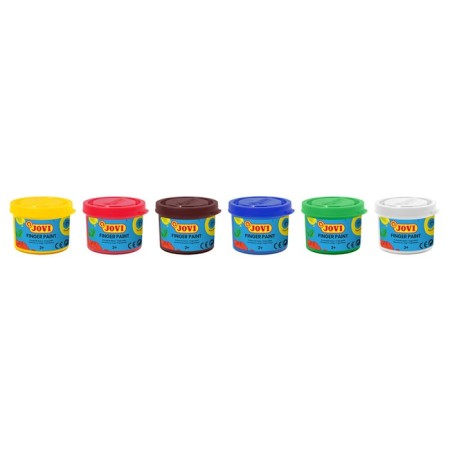Finger paints, 6 colors x 35 ml, jovi, bright, cardboard, for kids-3