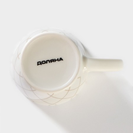 Porcelain share mug "Golden thread", 320 ml, white color-3