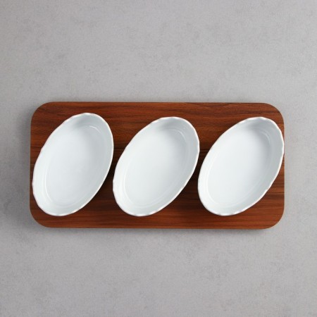 Menzhitsa "Marine", 3 pcs: 200 ml, wooden base, porcelain, Iran-4