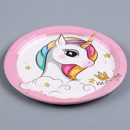 Paper plate "Unicorn", in a set of 6 pcs.-1