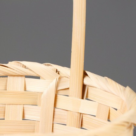 Bamboo wicker basket, d19xh9/32 cm, natural-1