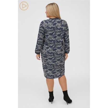Women's dress, size 54, dark blue color-4