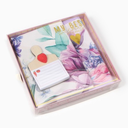 Set of gift "most caring" towel 40x73cm, 19x19cm severity, magnet 11x7cm-8
