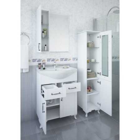 Cabinet-mirror Gloria 65 White matte 14.2 cm x 59.6 cm x 71 cm-1