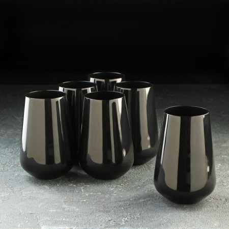 A set of glasses for whiskey "Sandra", 380 ml, 6 pcs, black color