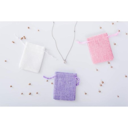 Gift bag from canvases, pink, 7 x 9 cm-1