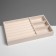 A stand for decorating 3 cells and 7 strips for rings, phlock, 21 × 12.3 × 2.5 cm, beige color