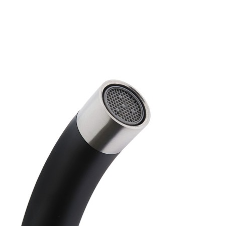 Accoona A48107F kitchen mixer, single -leaf, with nut, stainless steel, black/chrome-1
