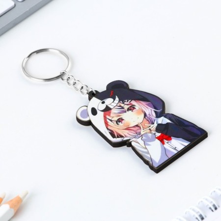Key keychain wooden anime "black and white"-2
