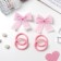 Hair Set "Coquette" (4 elastic bands 4 cm, 2 clamps 6.5 cm) lace, pink