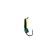 Mormyshka Black column, lime abdomen + chameleon cube 0.3 g