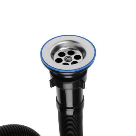 Hofrosiphon ORIO AS-30122, 1 1/2 "x40 mm, with a stainless grill d = 70 mm, l = 1500 mm, black-1