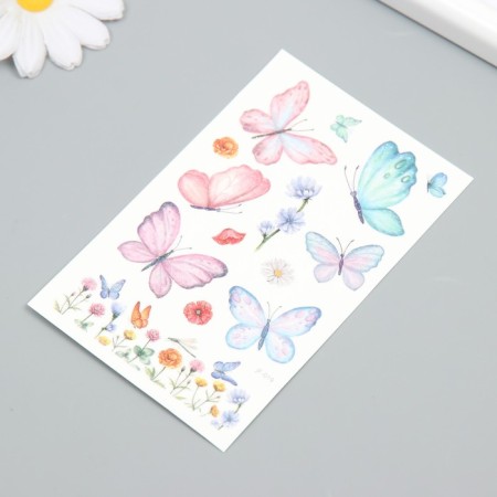 Tattoo on the body Color "Butterflies" mix glitter 7.5x12 cm-2