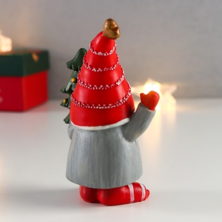 Suvenir Polystone "Santa Claus with Christmas tree" 11.5x6.5x5 cm-4