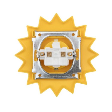 Single rosette Kranz "happy", the sun hidden with salary, lat. curtains, yellow-2