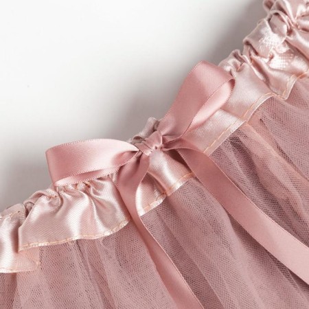 Three-layer skirt kaftan, dusty pink color, 25 x 22 cm-1