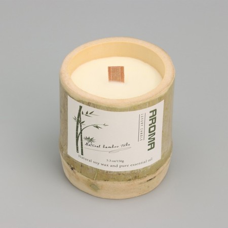 Aromatic candle in the bamboo "Sweet prunes", soy wax, 25 hours, 150 gr, 8.5x8 cm-2