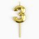 Candle figure for the cake "3", gold, 2.5 x 8 cm.