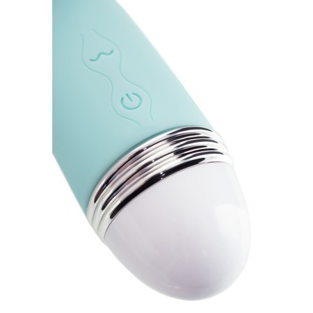 Flovetta by Toyfa Iris vibrator with clitoral stimulator, silicone, 22 cm, blue color-5