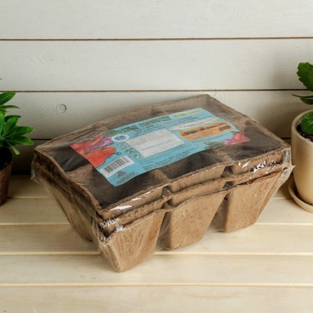Peat cassette, 6 cells of 400 ml, 9 × 9 cm, set 3 pcs., Smart City-8