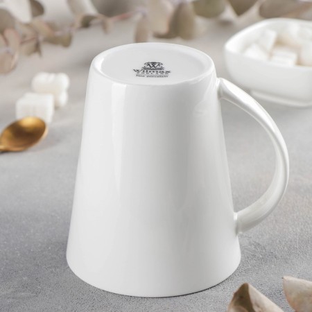 Porcelain mug Wilmax, 380 ml, white color-2