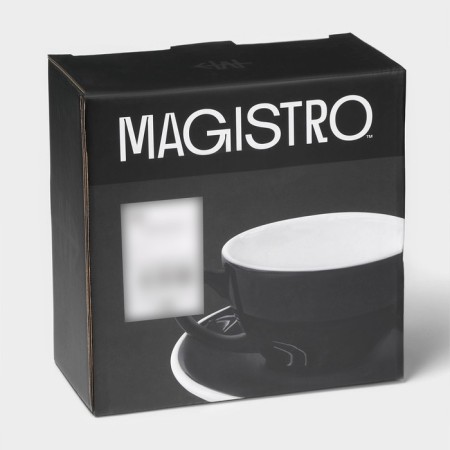 Coffee steam porcelain Magistro Coffee Time, 2 objects: a cup 300 ml, a saucer d = 15.5 cm, black color-11