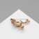 Brooch "Frog" classic, white color in gold