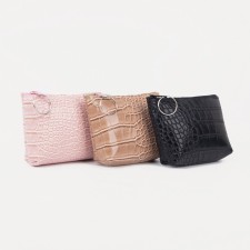 Women's wallet with zipper, color mix