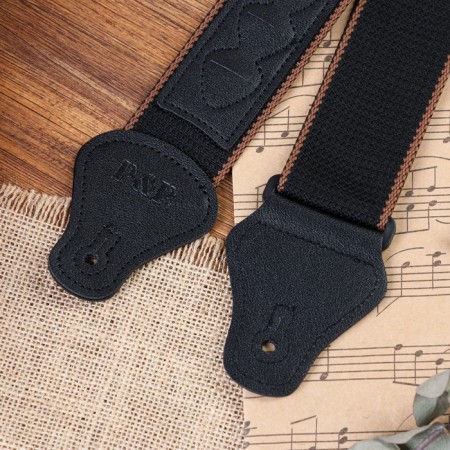 Music Life guitar belt, black with a pocket for mediators, 90-145 cm, width 5 cm-2