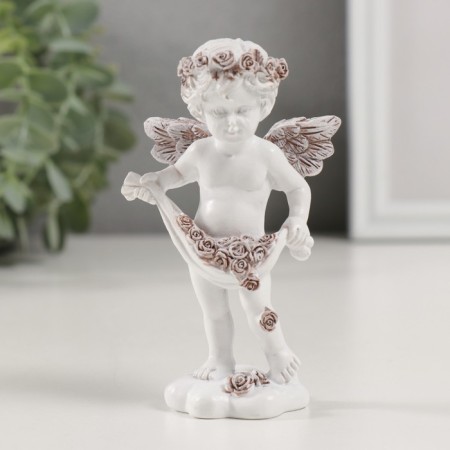 Souvenir Polystone "Angel with rose petals" Coffee wreath 6.5x4x10.5 cm