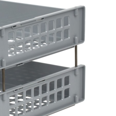 A set of horizontal paper trays 2 pieces of Strong, on metal rods, gray-7