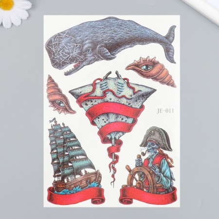 Tattoo on the body color "Sea stories" 21x14.8 cm