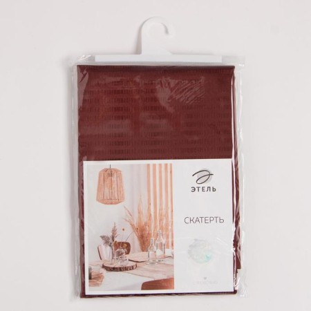 The tablecloth "Ethel" Shine 150*250 +/- 3cm, central chocolate, pl. 192 g/m2, hl with VGMO-3