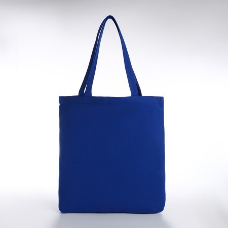 Hooper bag without fastening, from textiles, blue/white color-1