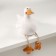 Souvenir ceramics "White duckling with hanging paws" 8.6x11.1x12.1 cm