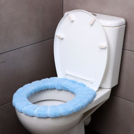 Soft cover on the lid and seat of the toilet (blue)