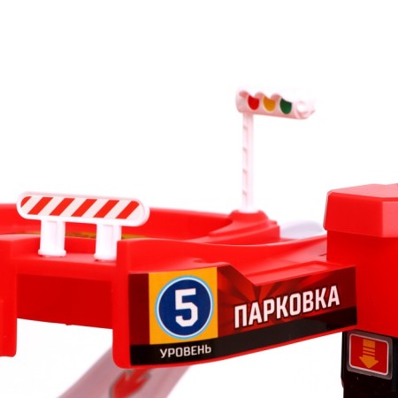 Parking "Fire Station", light, sound, elevator, with metal machines and helicopter-13