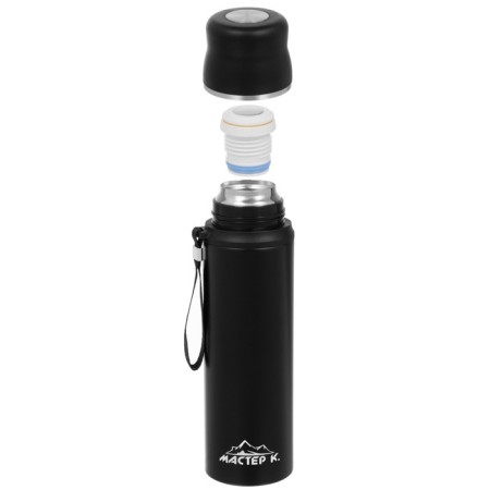 Thermos, 1 l, Traveller "Master K", with a mug, retains heat up to 12 hours, black-1