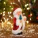 Santa Claus "In a patterned fur coat with a Christmas tree" 19 cm, white-red