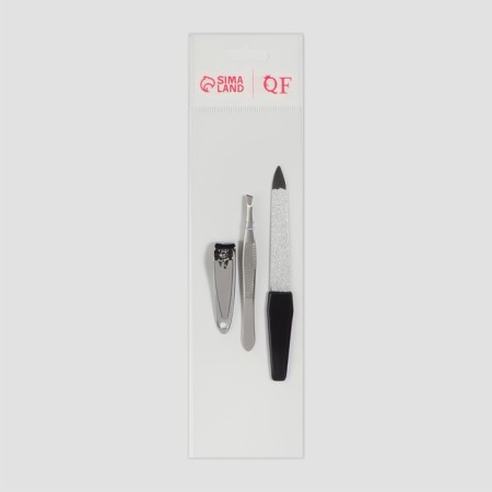 Manicure set, 3 objects, black color/silver-3