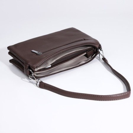 Cross-Bodi Bag on a zipper, brown color-6