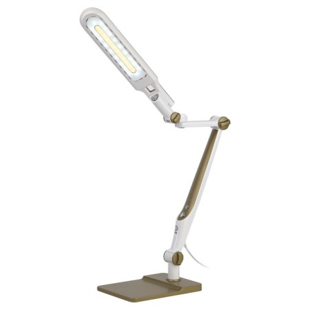 NLED-497-12W-G desktop lamp on the clamp and with the base of gold-7