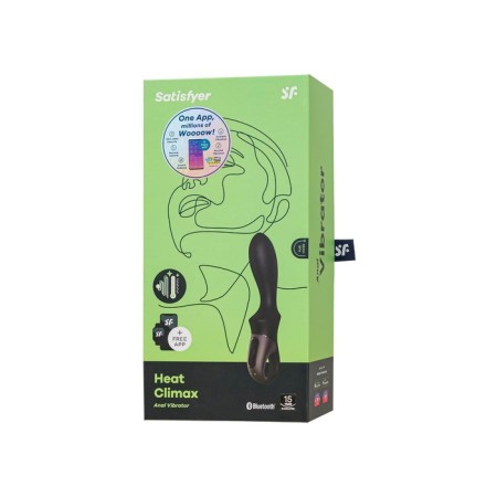 Unrealistic vibrator Satiffyer Heat Climax, 20.5 cm, silicone, black color-2