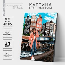 Picture on numbers on canvas with the subframe 