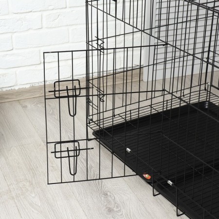 A cage with a hatch for dogs and cats, 85 x 60 x 70 cm, black-6
