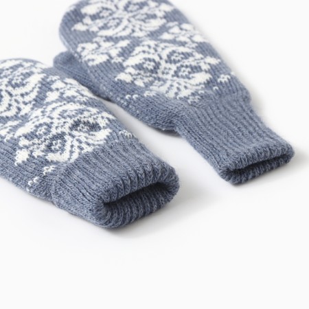Double female mittens, blue color, river 18-2