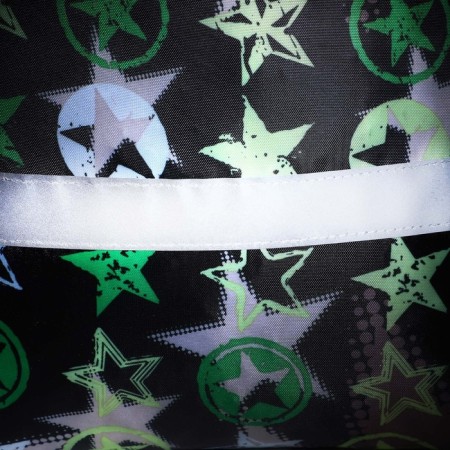 A bag for shoes on a lace, "ZFTS", a reflective strip, black/green color-2